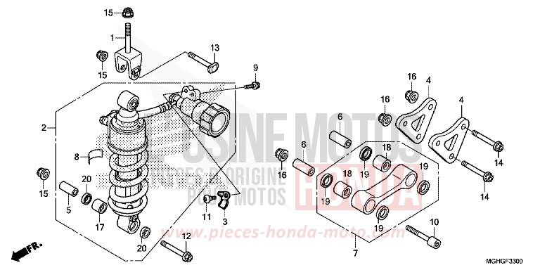 COUSSIN ARRIERE von VFR1200X "Crosstourer" DCT DEGITAL SILVER METALLIC (NHA30) von 2016